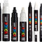 Marcadores artísticos POSCA blanco y negro — Set de 8 piezas puntas medianas a anchas