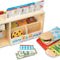 Slice-Stack-Serve, Wooden Sandwich Counter Pretend Play Store with Play Food Toys, Play Money & Deli Slicer, Preschool Toys for Kids 3+